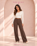 Wide Leg Joukh Lycra Pants