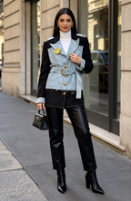 Belted Denim Blazer