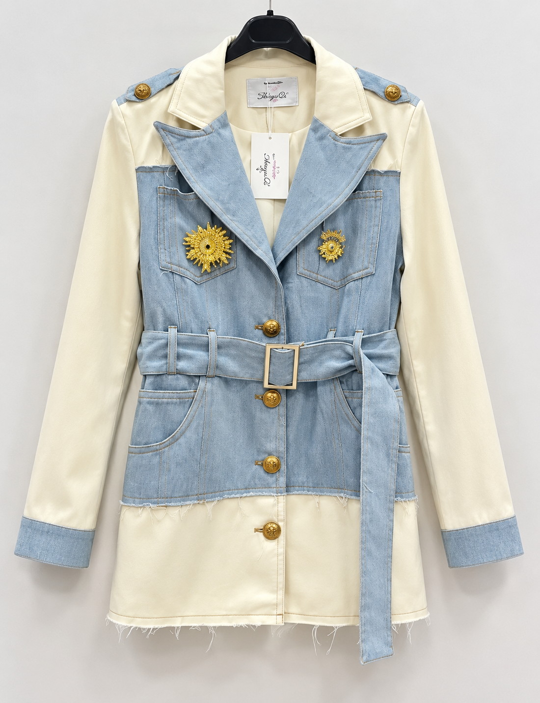 Belted Denim Blazer