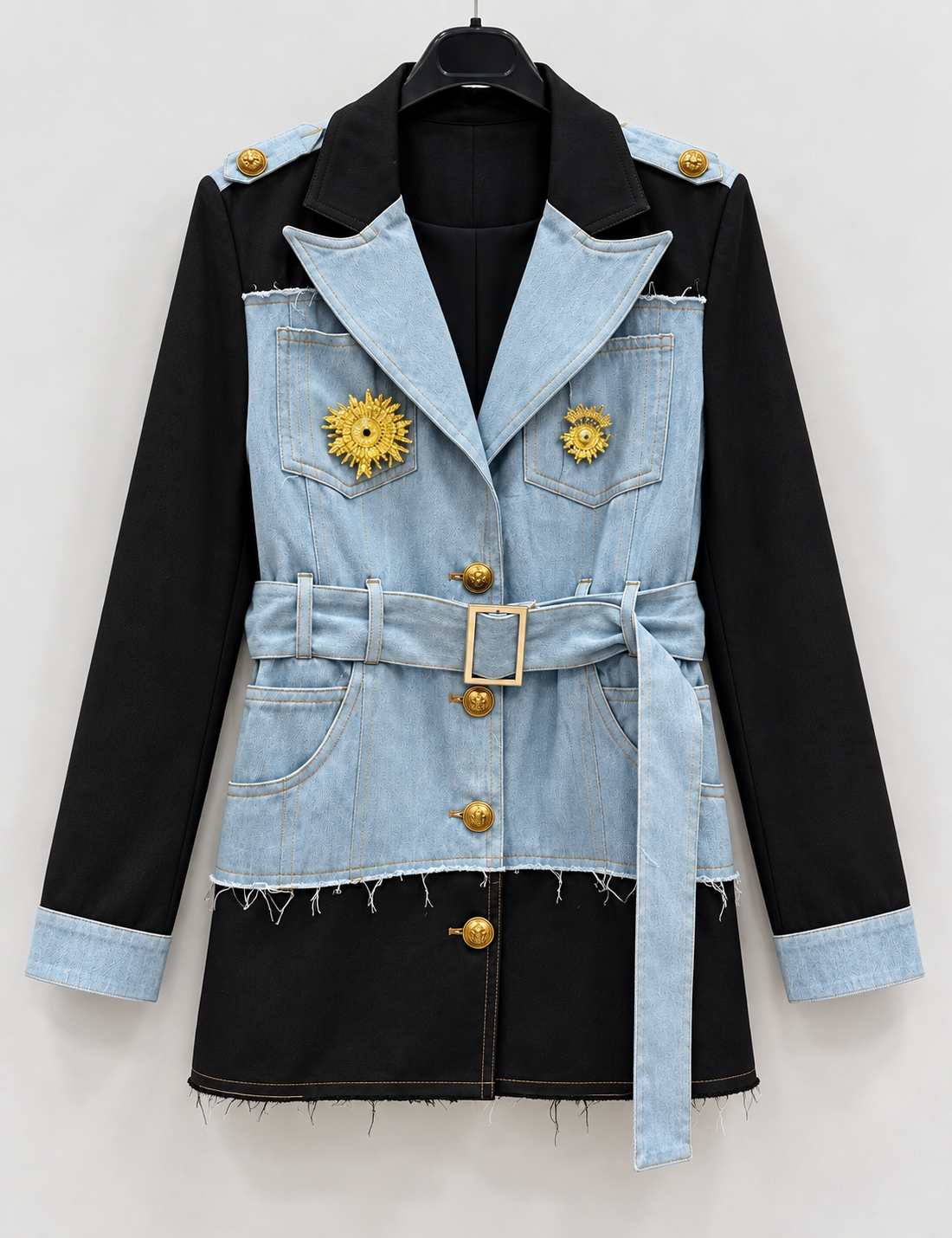 Belted Denim Blazer