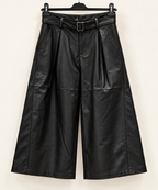 Belted Leather-Look Culottes