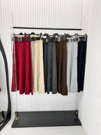 Belted Wool Knit Skirt