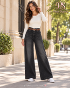 Belted Wide Leg Jeans