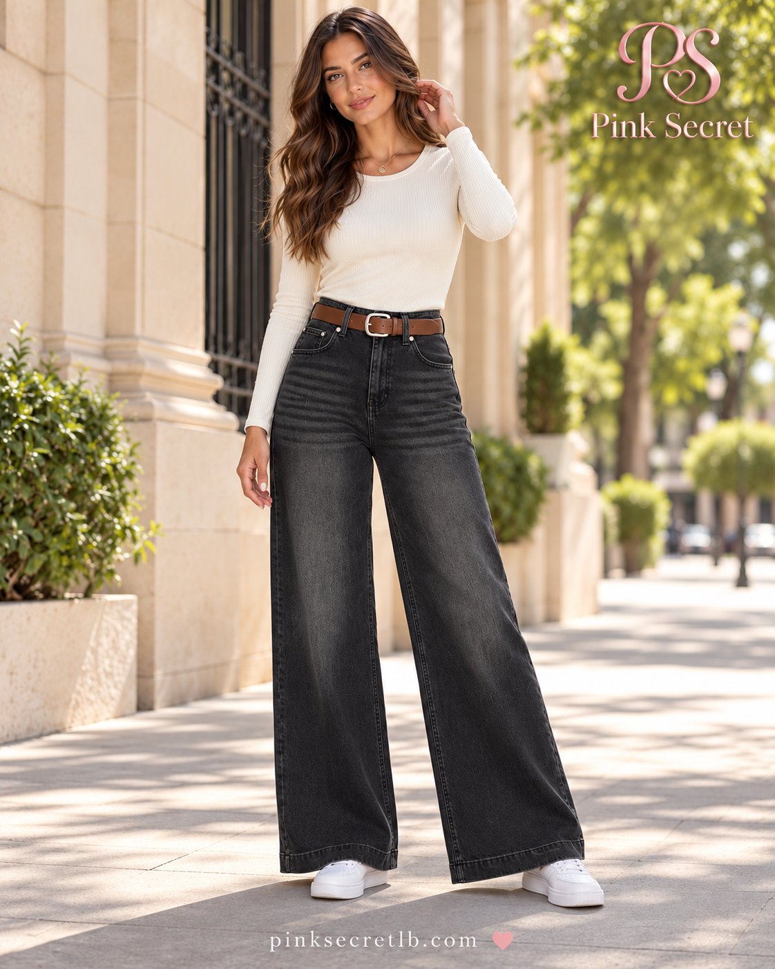 Belted Wide Leg Jeans