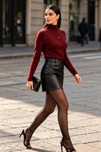 Embellished High Neck Top