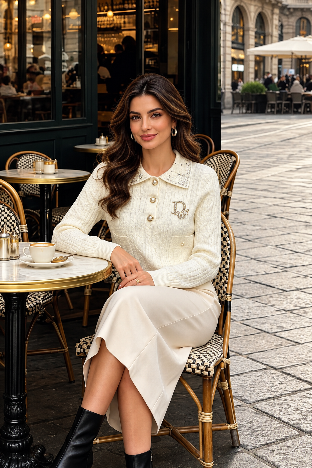 Embellished Collar Top