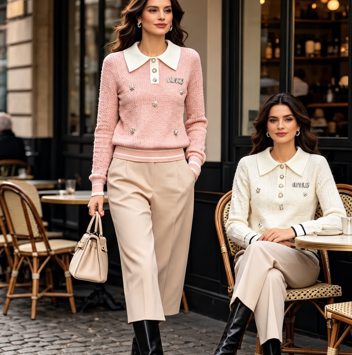 Embellished Collar Top