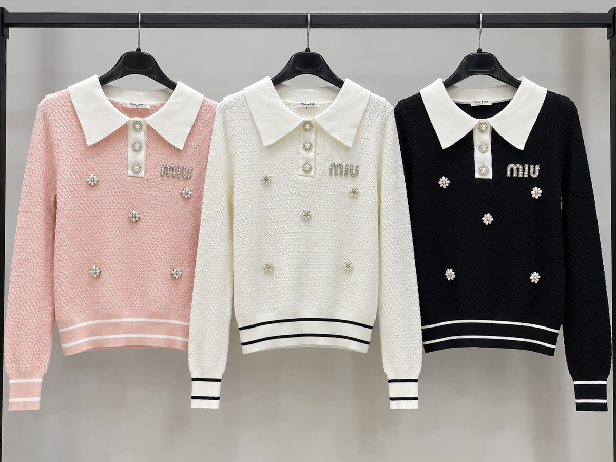 Embellished Collar Top