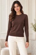 Soft Wool Button Cuff Top