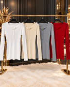 Ribbed Button Top