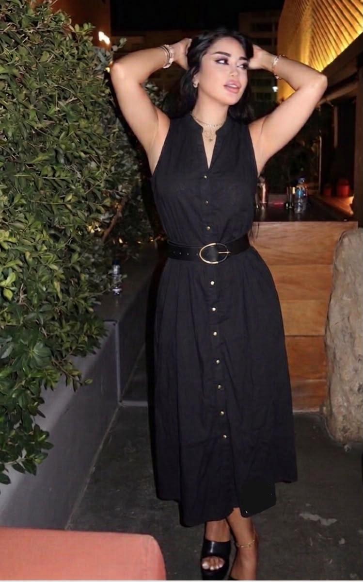 Belted Button-Down Midi Dress