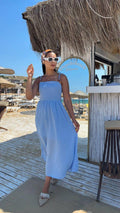 Linen Strappy Maxi Dress