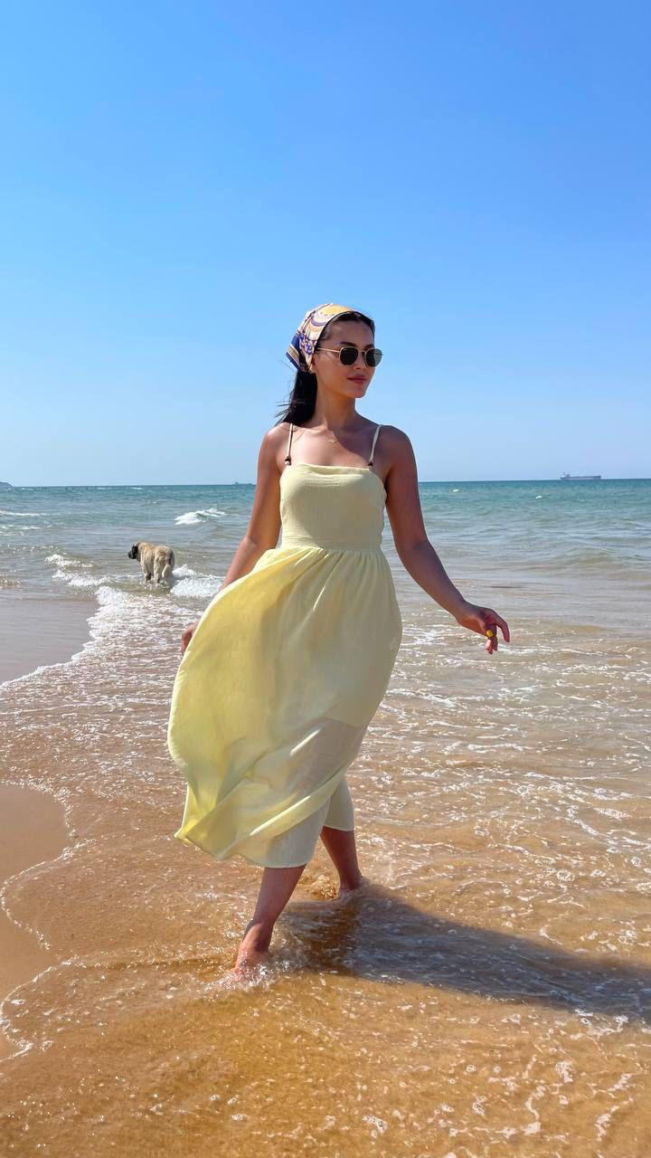 Linen Strappy Maxi Dress