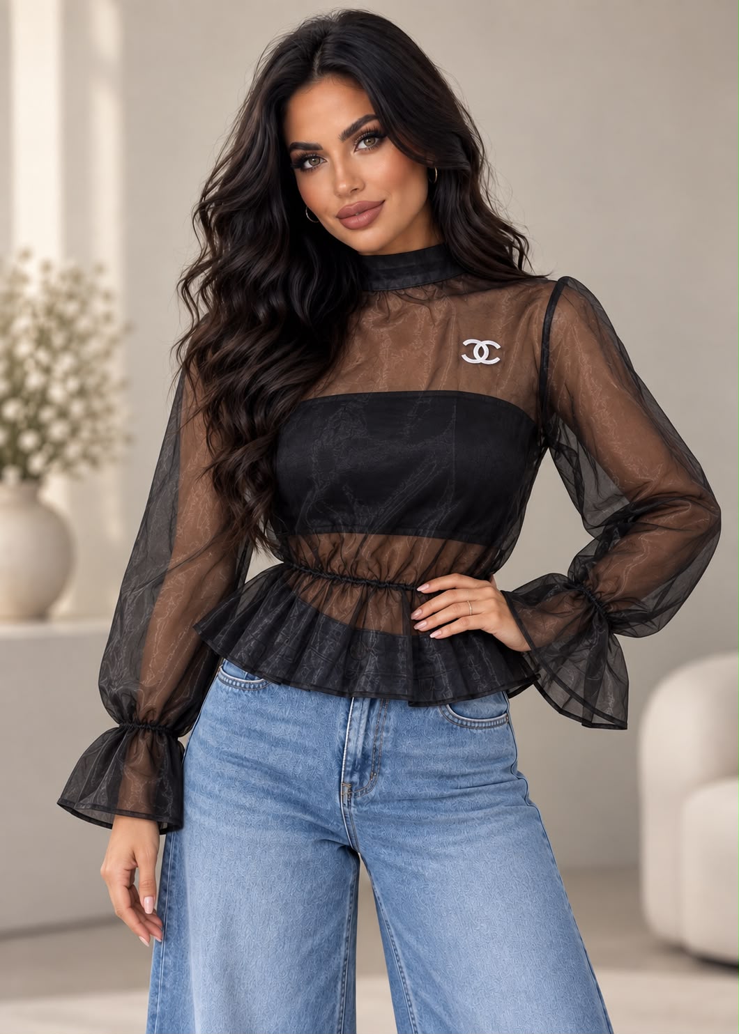 Twins Sheer Organza Top 🇹🇷