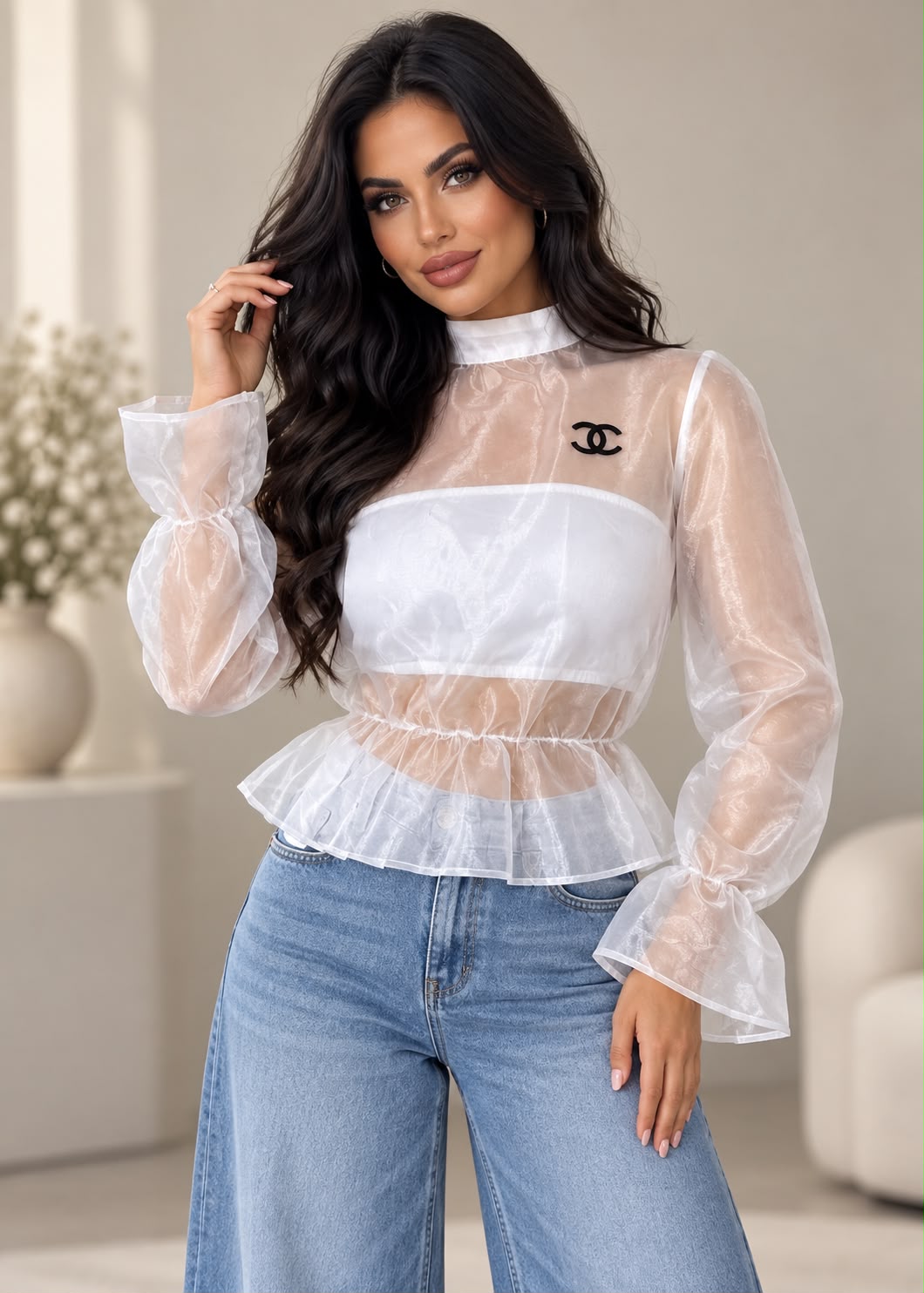 Twins Sheer Organza Top 🇹🇷