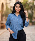 Denim Button-Up Shirt