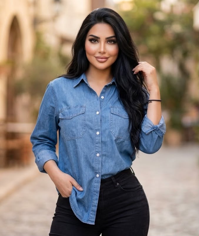 Denim Button-Up Shirt