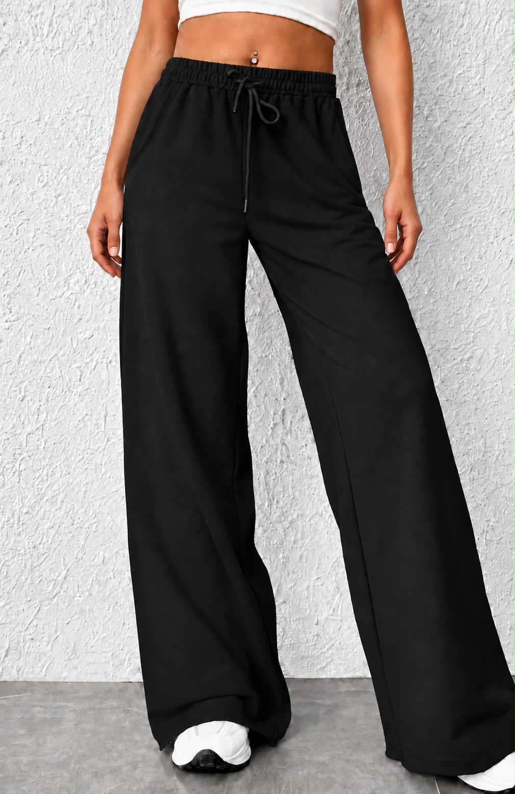 Cotton Wide-Leg Pants