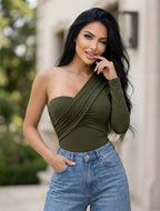 One-Shoulder Ruched Top