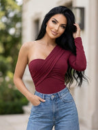 One-Shoulder Ruched Top