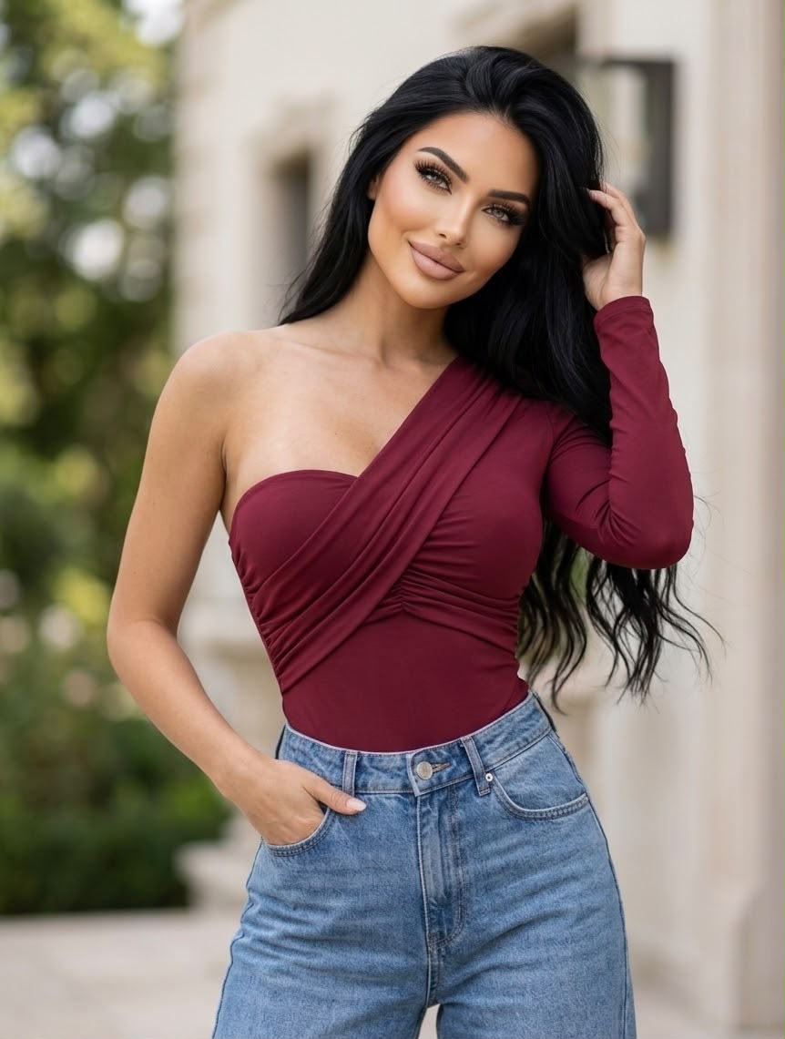 One-Shoulder Ruched Top