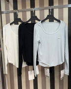 Scoop-Neck Long-Sleeve Top