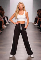 Side-Stripe Wide-Leg Pants