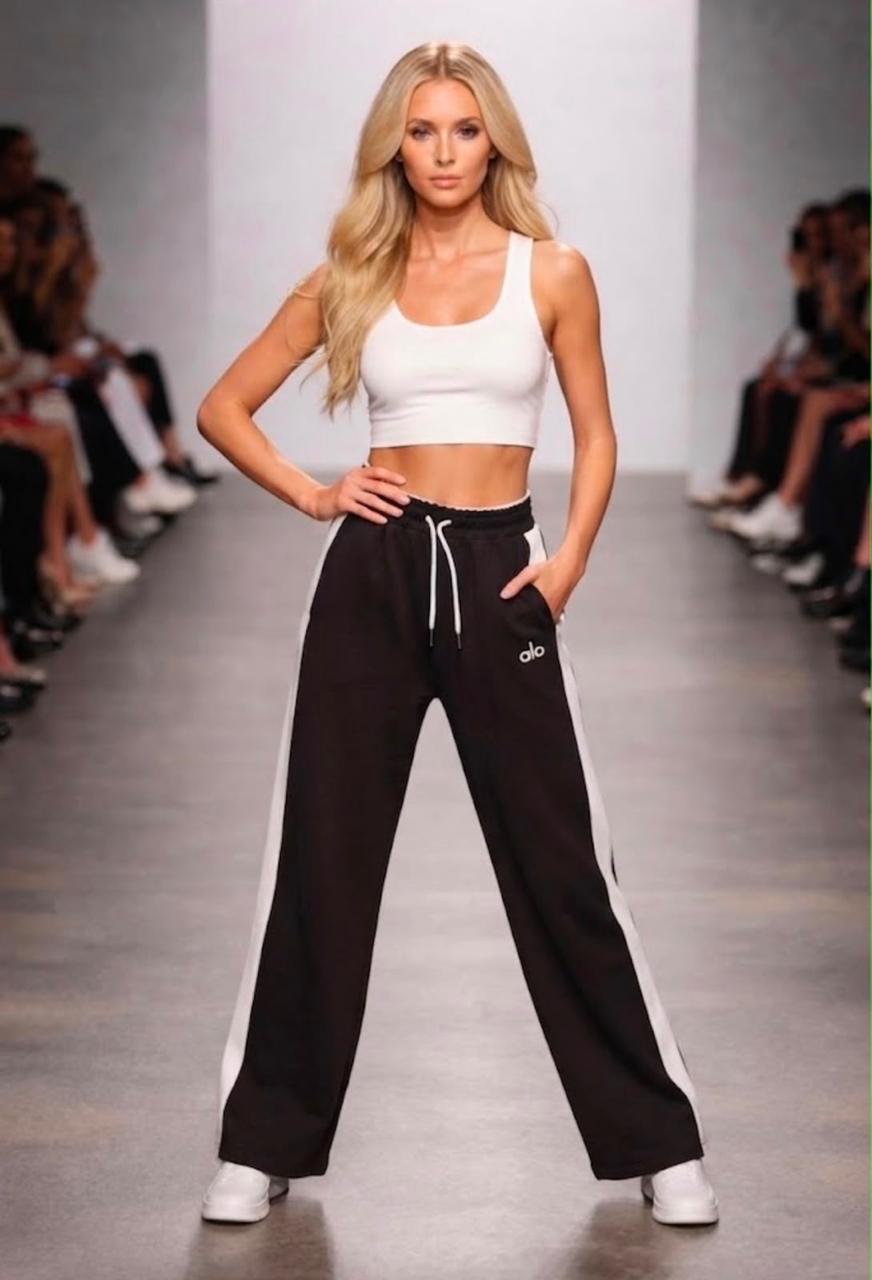Side-Stripe Wide-Leg Pants
