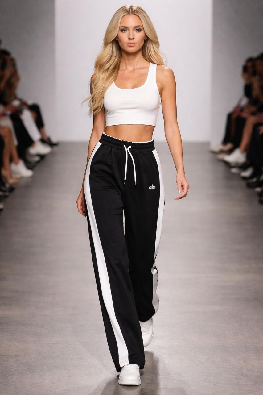 Side-Stripe Wide-Leg Pants