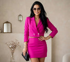 Cropped Blazer Skirt Set