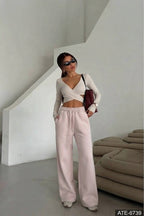 Wide-Leg Jogger Pants