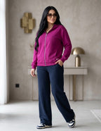 Zip-Up Hoodie & Wide-Leg Pants Set