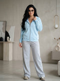 Zip-Up Hoodie & Wide-Leg Pants Set