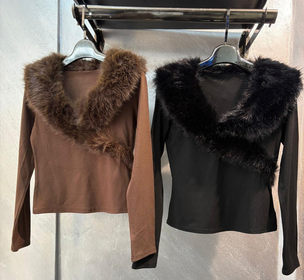 Fur Collar Top