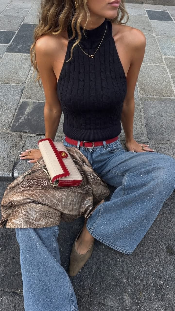 Open Back Knit Top
