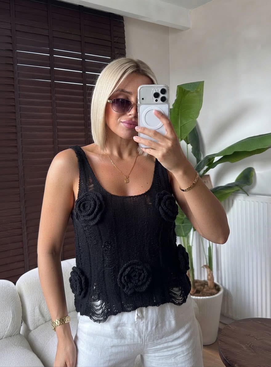 Floral Knit Tank Top