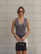 Zip Front Knit Top