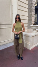 Scarf Neck Knit Top