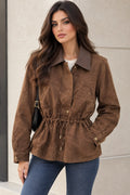 Suede Leather Collar Jacket