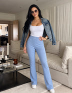 Fleece-Lined Ribbed Pants