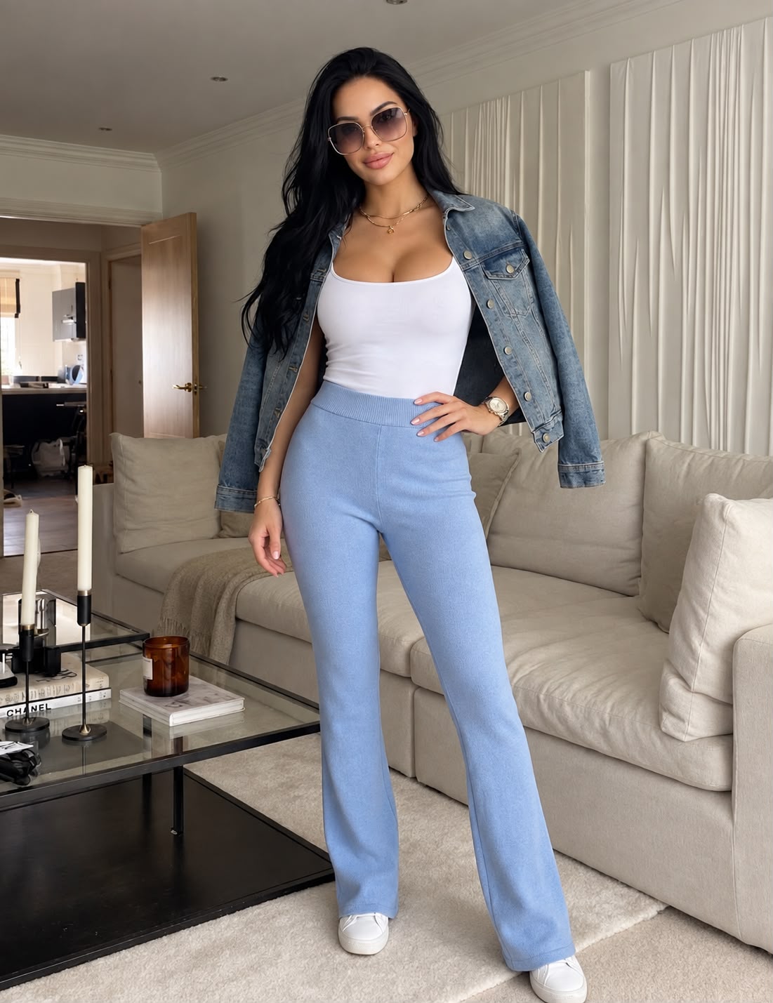 Fleece-Lined Ribbed Pants
