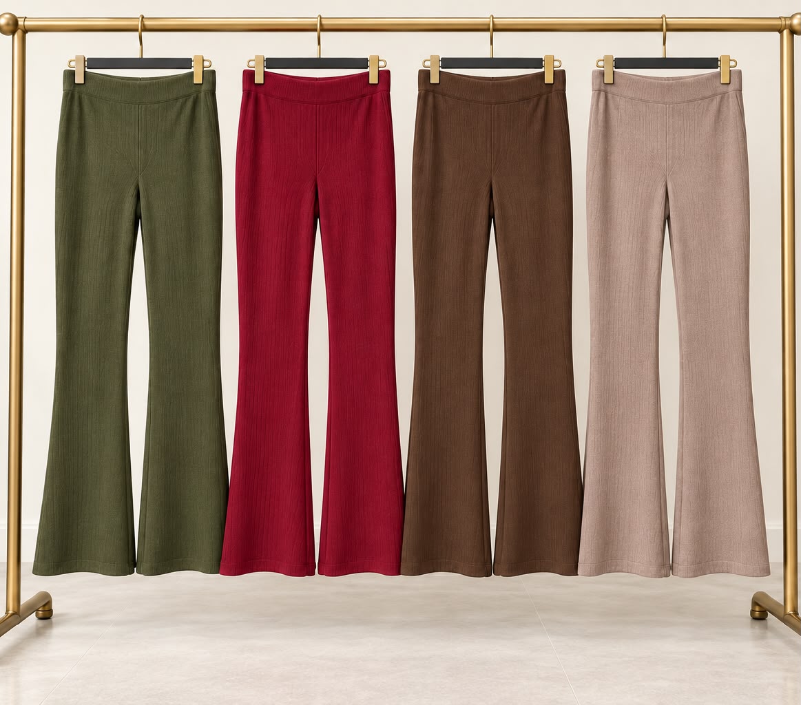 Fleece-Lined Ribbed Pants
