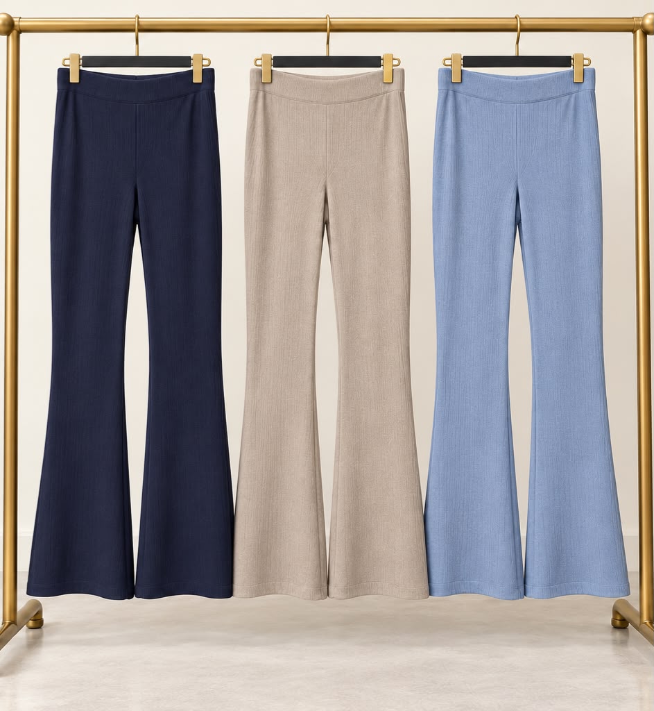 Fleece-Lined Ribbed Pants