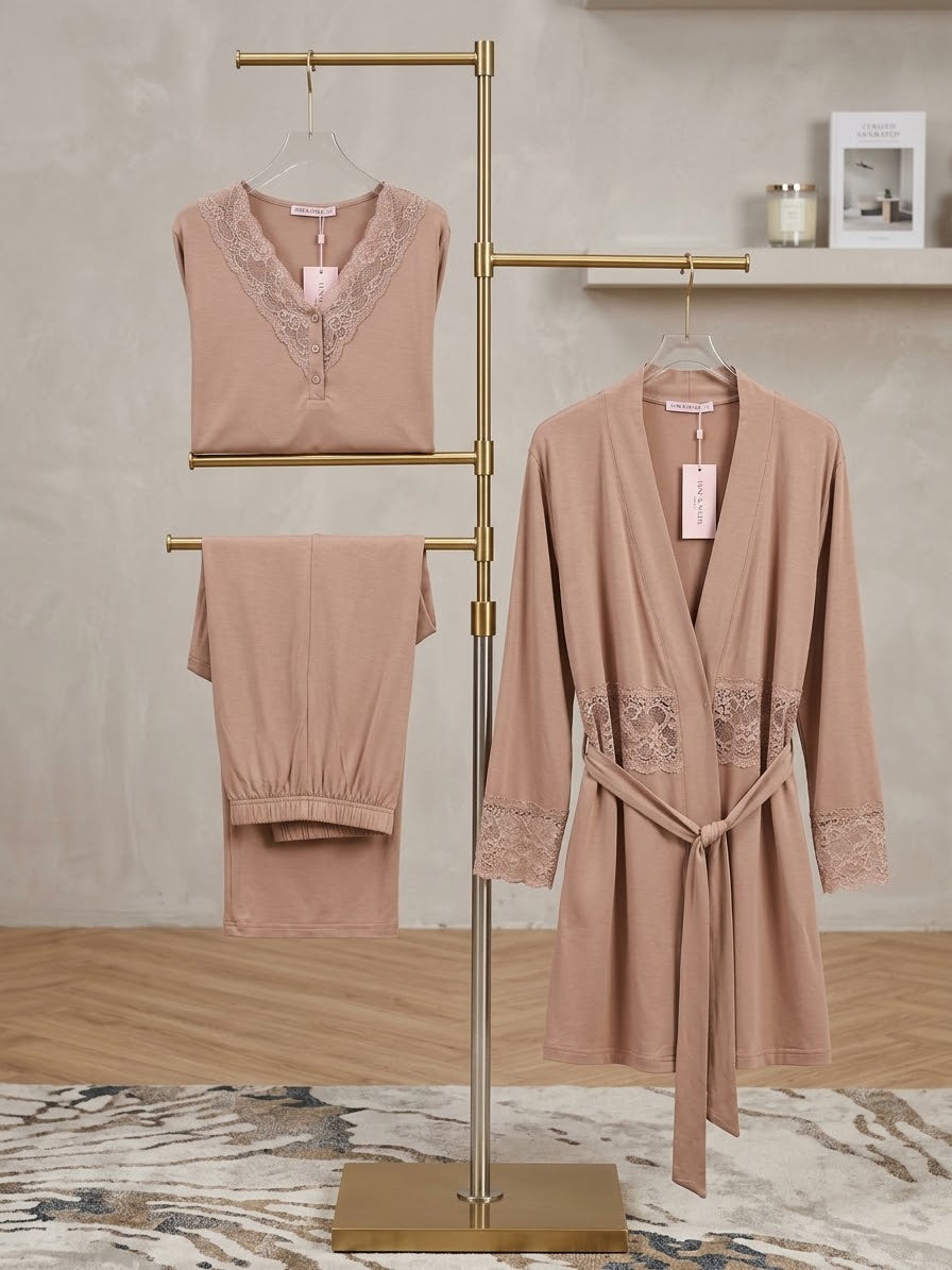 Three-Piece Cotton Pajama Set