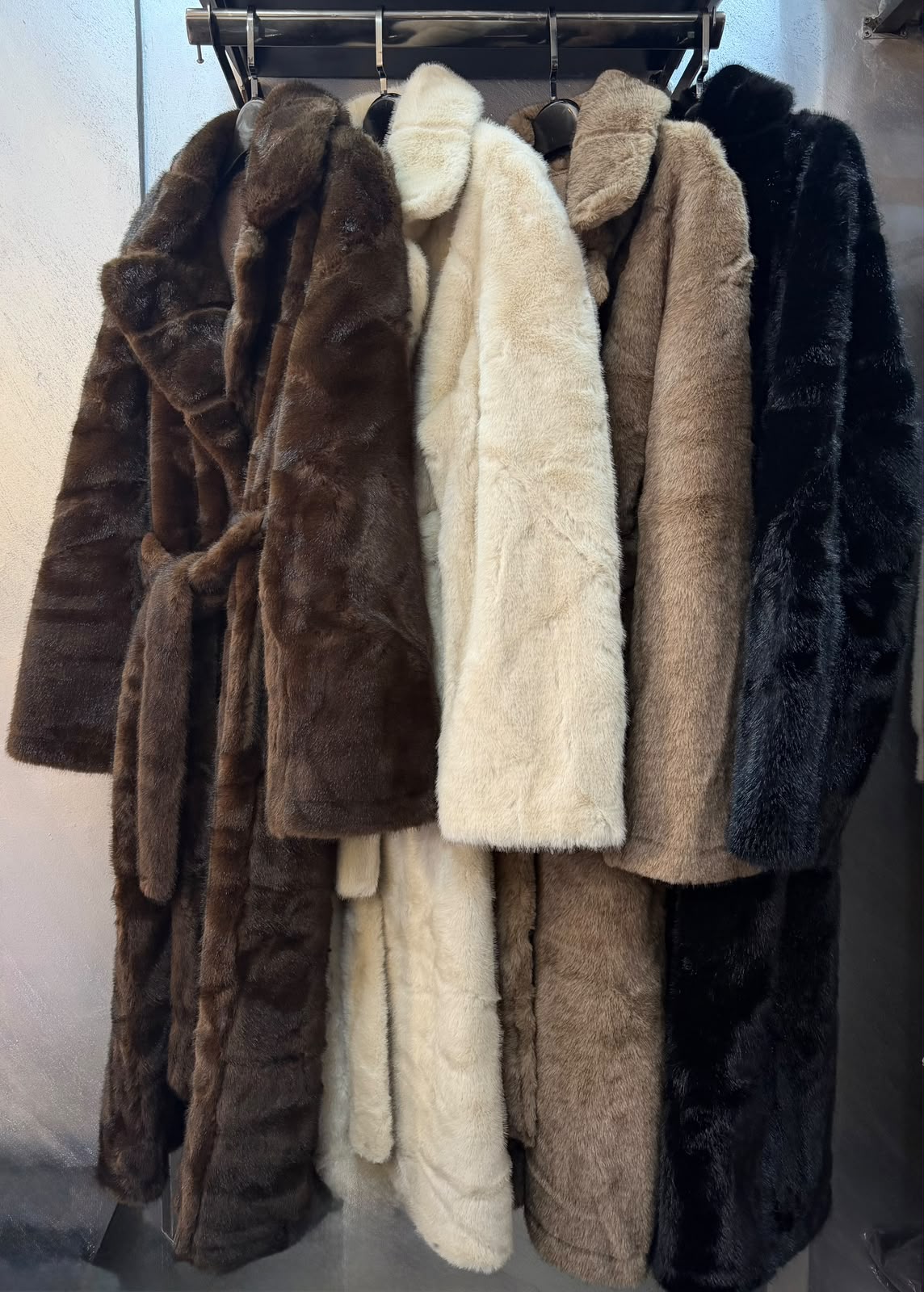 Long Belted Fur Coat