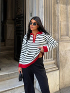 Striped Zip Sweater