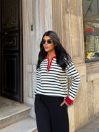 Striped Zip Sweater