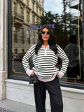 Striped Zip Sweater
