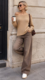 Soft Wool Boat Neck Top