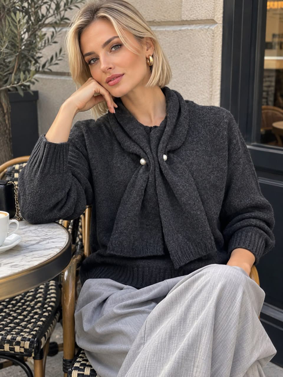 Soft Wool Scarf Top
